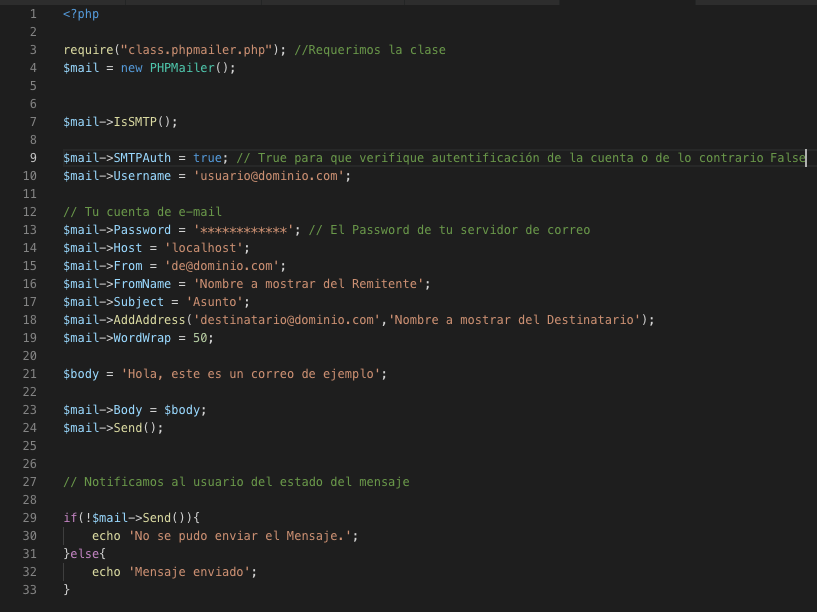 enviar mails con phpmailer en vez de mail()